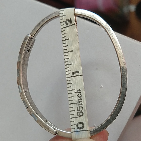 950 silver bracelet silver vintage mop mother of pearl inlay - Picture 10 of 10